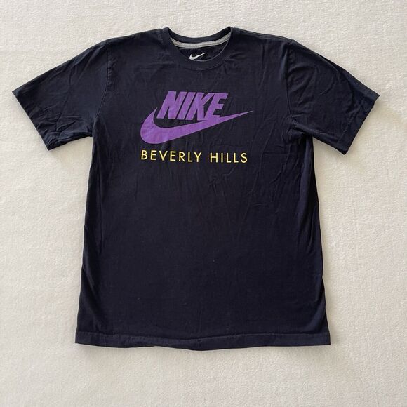 Nike Swoosh‎ X Beverly Hills Size M Short Sleeve Regular Fit T Shirt 100% Cotton - Picture 8 of 9